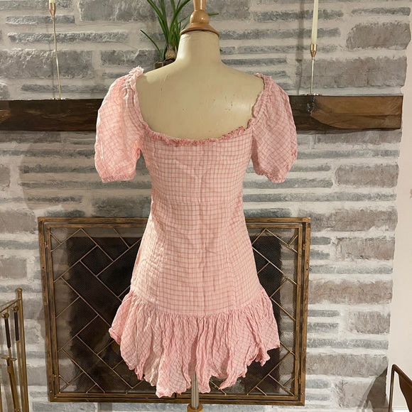 LoveShackFancy pink cotton checked dress - Picture 5 of 6